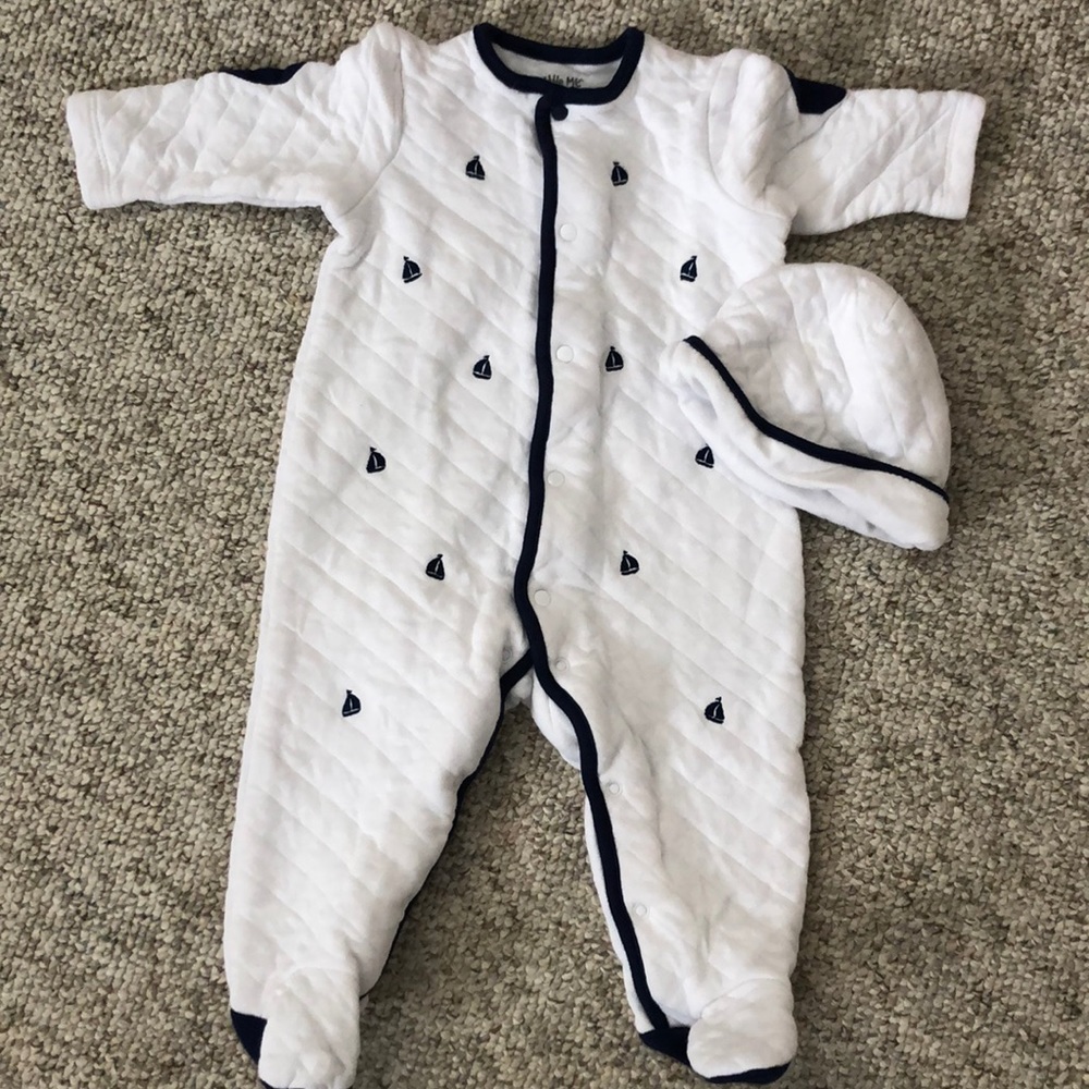 Quilted footed coveralls